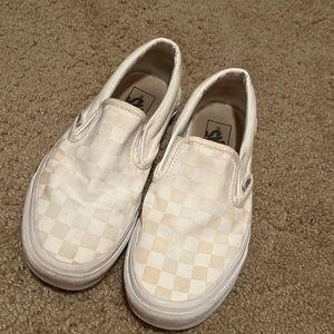 white monochrome Vans